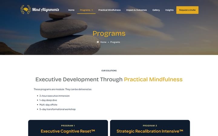 Mind Alignments Programs page